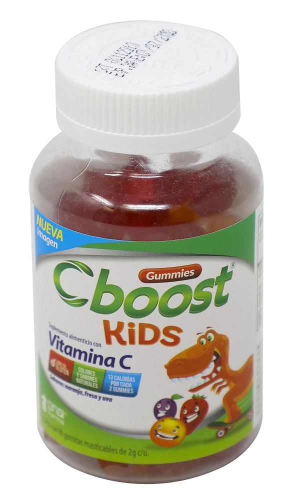 Vitamina C Suplemento Alimenticio C-Boost Kids sabor Naranja, Fresa y Uva 90 gomitas de 2 g
