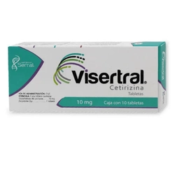Visertral Cetirizina 10 mg 10 Tabletas | HEB