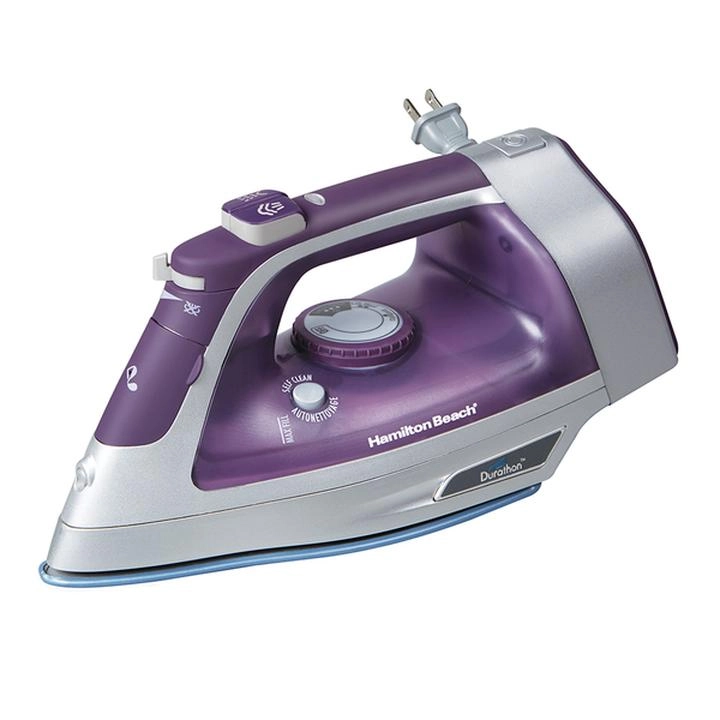 Plancha Hamilton Beach Durathon con Suela Antiadherente 1500 W Color Morada