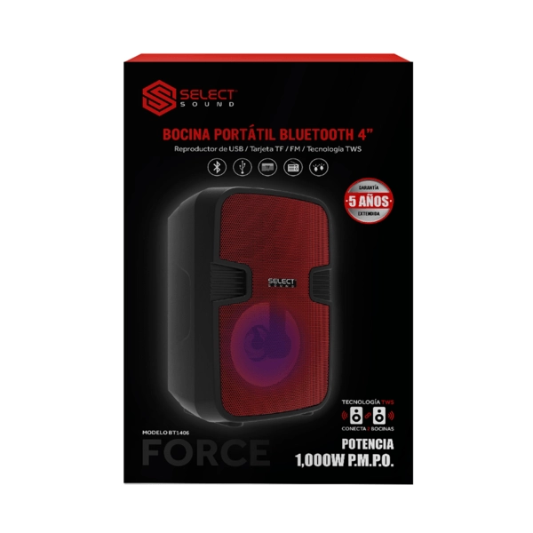 Bocina Select Sound BT1406R Negro 1 Pz