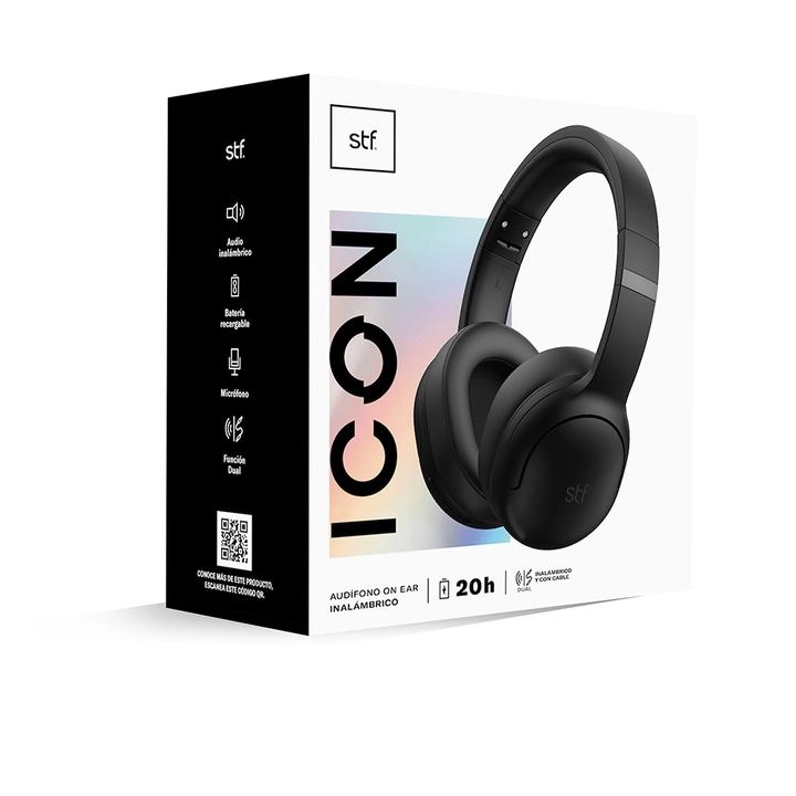 Icon : Audífono On Ear Inalámbrico - Black 1 Pz