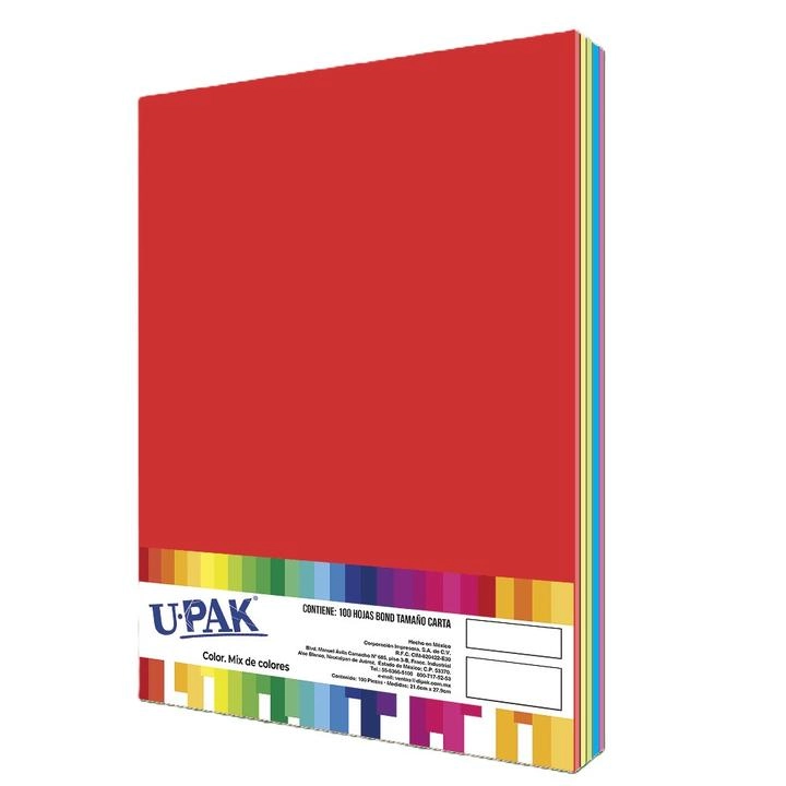 Paquete de Hojas de Color Mix con 100 Hojas