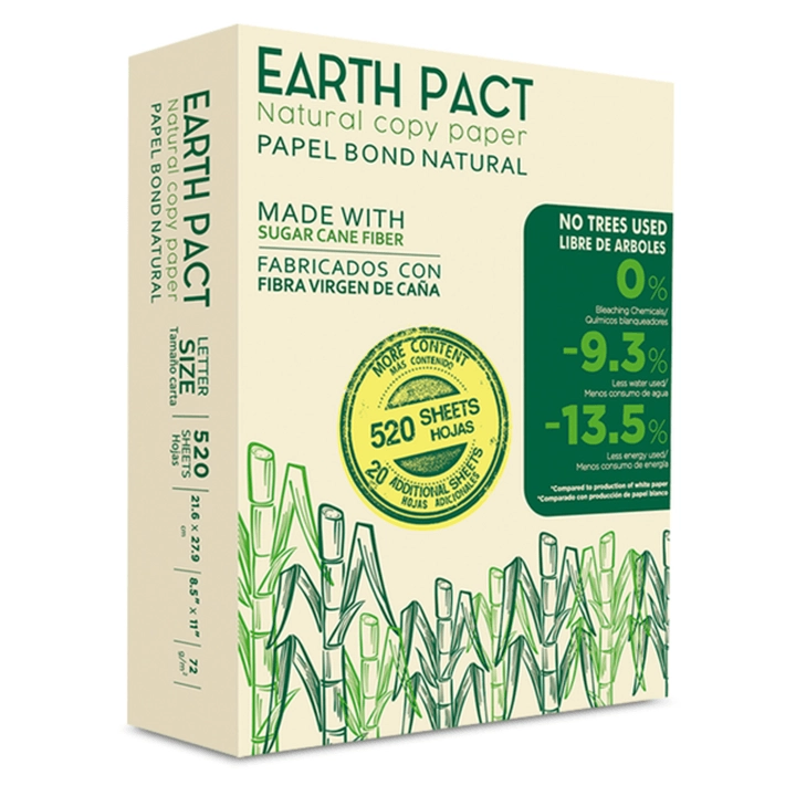 Earth Pact Papel Tamaño Carta Color Natural 520 hojas
