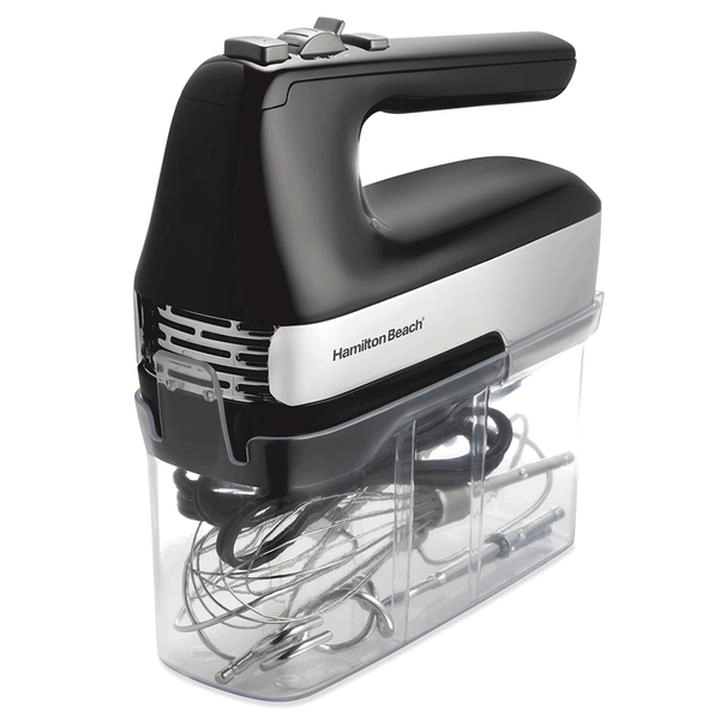 Batidora de Mano 6 Velocidades con Control Máximo de Velocidad QuickBurst Función Stir y 5 Accesorios Color Negro
