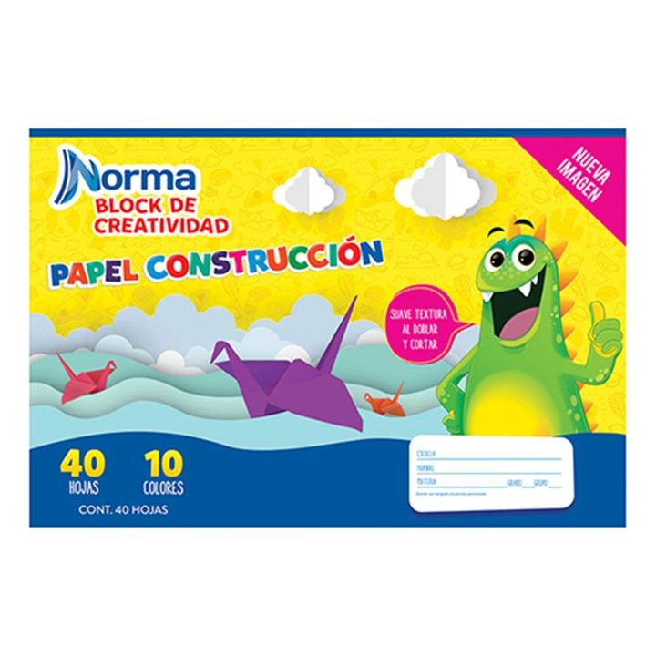 Block de Creatividad Papel Construcción con 40 Hojas