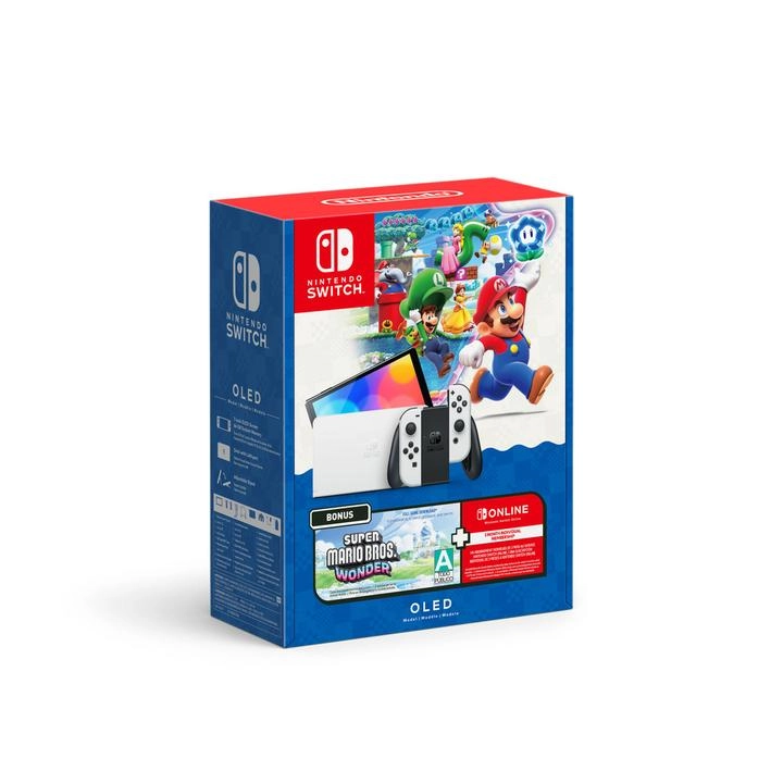 Nintendo Switch OLED + Super Mario Bros. Wonder + 3mo NSO