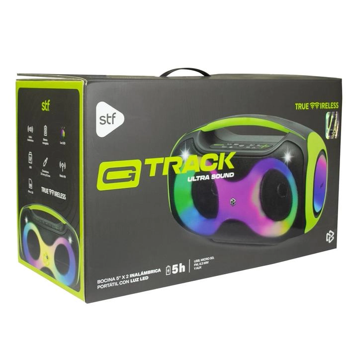 Bocina Inalámbrica Portátil G Track Ultra Sound STF con Luz Led Rgb