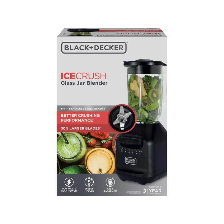 Licuadora con Jarra de Vidrio Ice Crush de Black+ 1 Pz