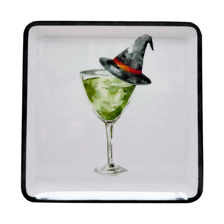 Plato de Melamina Blanco con Diseño de Copa
