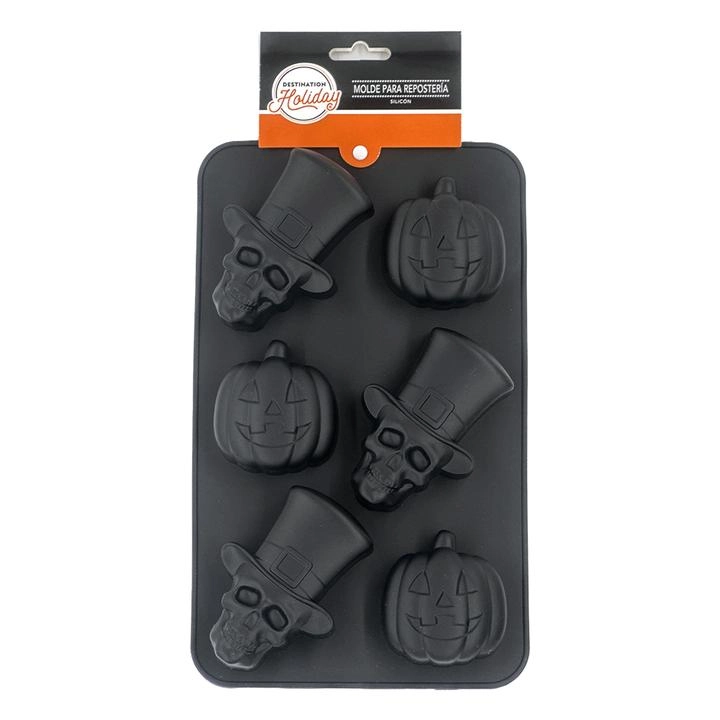 Molde Para Repostería Silicón Calaveras Y Calabaz 1 Pz