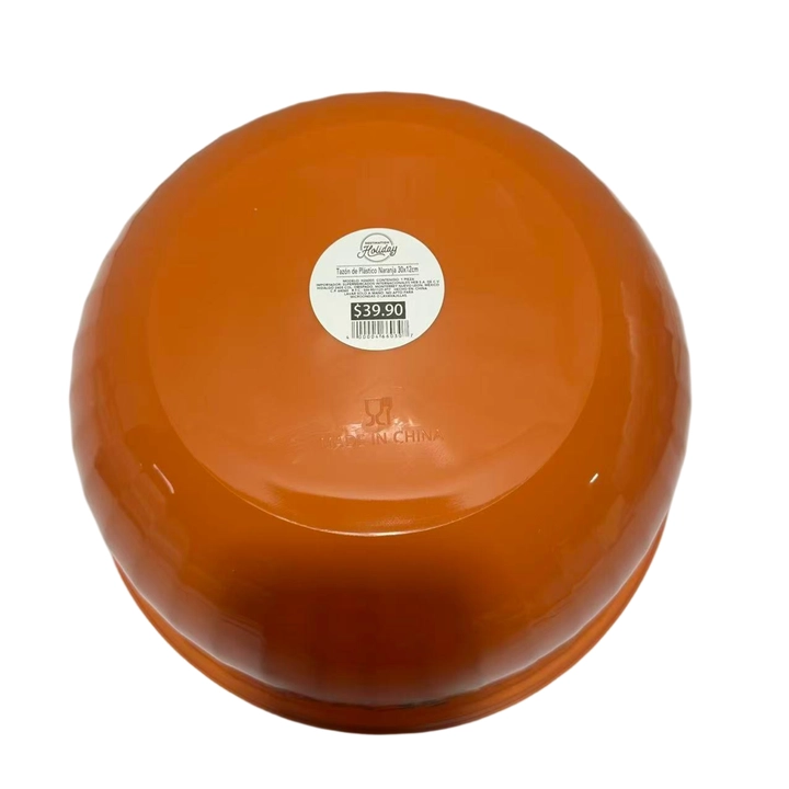 Tazón de Plástico Naranja 30x12cm 1 Pz    