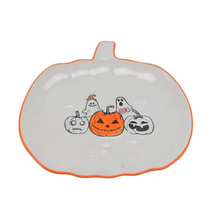 Plato de Cerámica Blanco Calabaza 24x25cm 1 Pz