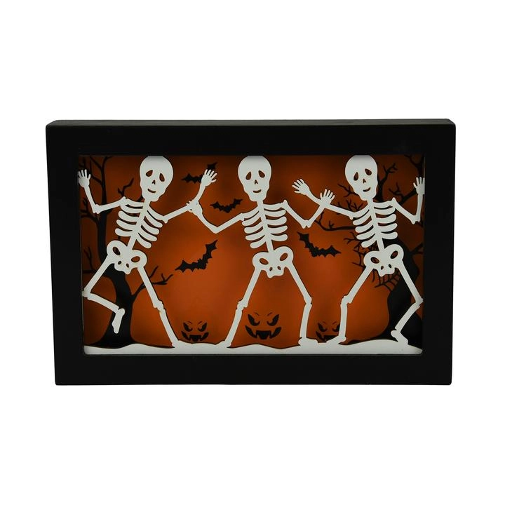 Halloween Cuadro Decorativo Esqueletos 23x15 Cms 1 Pz