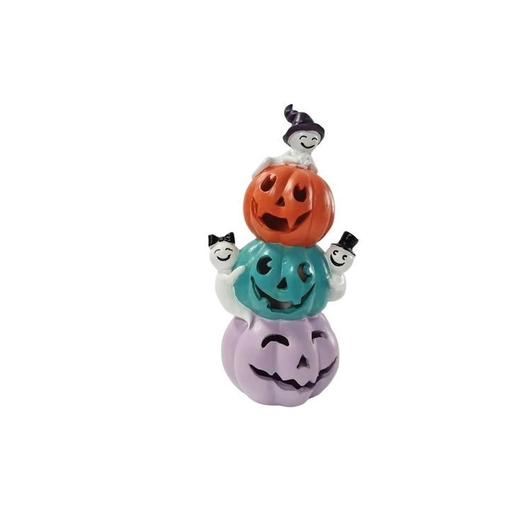Halloween Calabazas Multicolor con Fantasmas 14 Cm 1 Pz