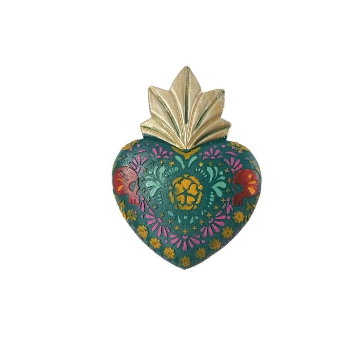 Halloween Corazon Decorativo Verde 10 Cms 1 Pz