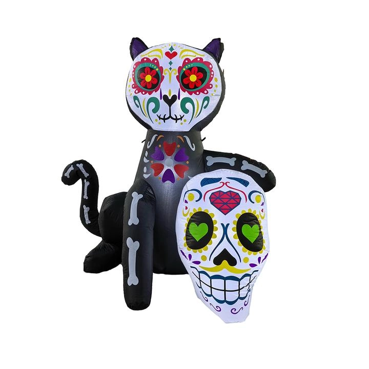 Destination Holiday Inflable Día de Muertos Gato y Calavera 1.5 m