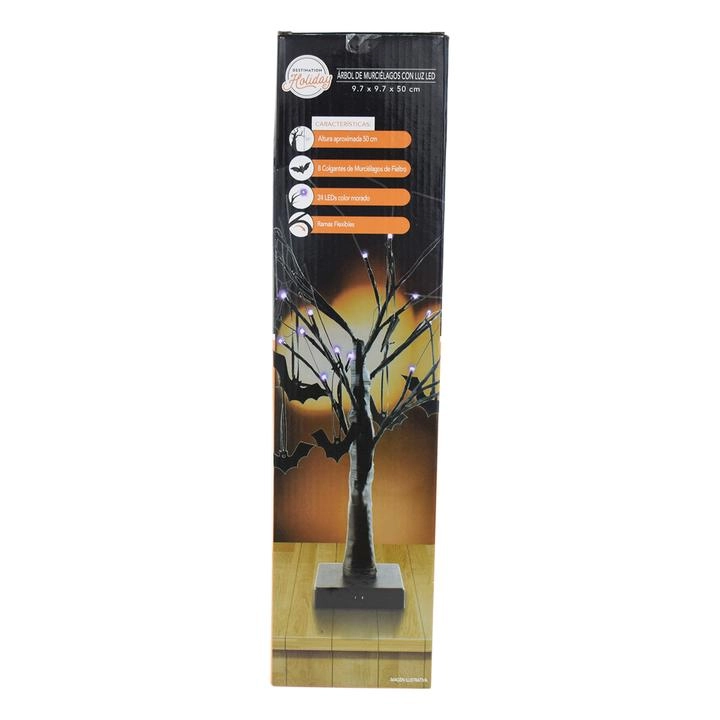Halloween Árbol de Murcielagos con Luz Led 50 Cms 1 Pz