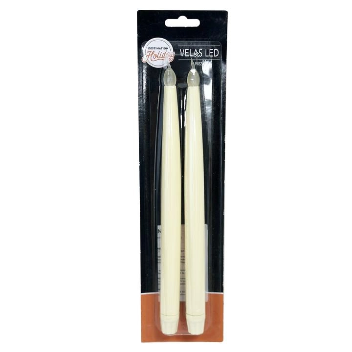 Halloween Velas Blancaslargas Artificiales Luz Le 1 Pz    