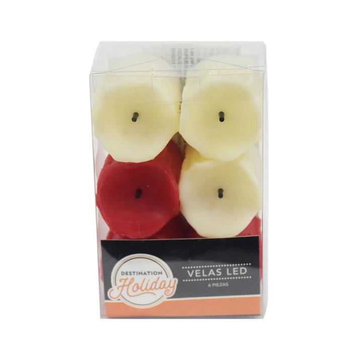 Halloween 6 Velas Artificiales Luz Led 5 Cm 1 Pz    