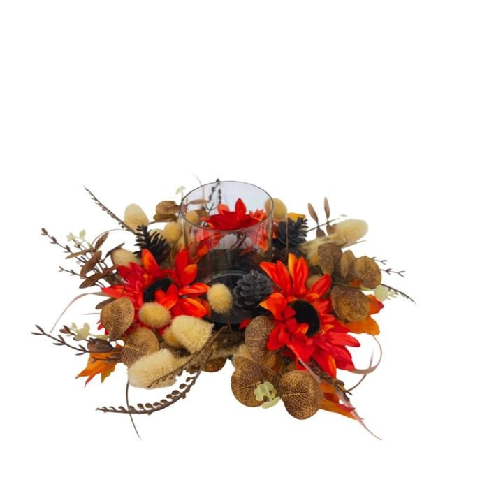 Harvest Base Para Velas con Flores Artificiales 35 1 Pz    